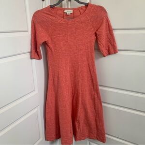 Ganni | Anthropologie Threaded Trails Jersey Swing Dress in Coral, Size XS